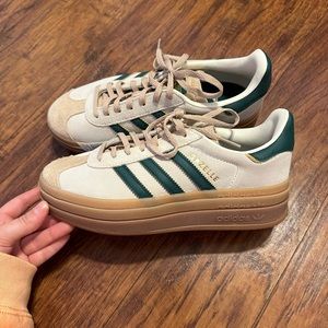 NWT Adidas Gazelle Bold Cream Collegiate Green